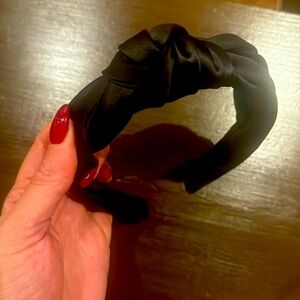 Black silk head band with knot - perfect condition